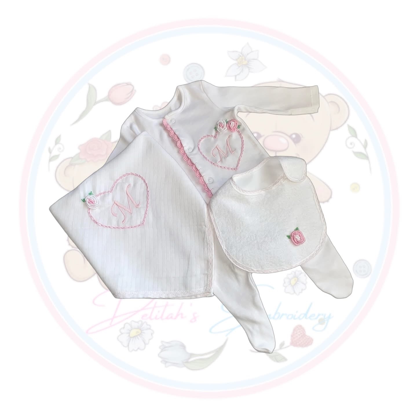 Pink Heart Personalised Set