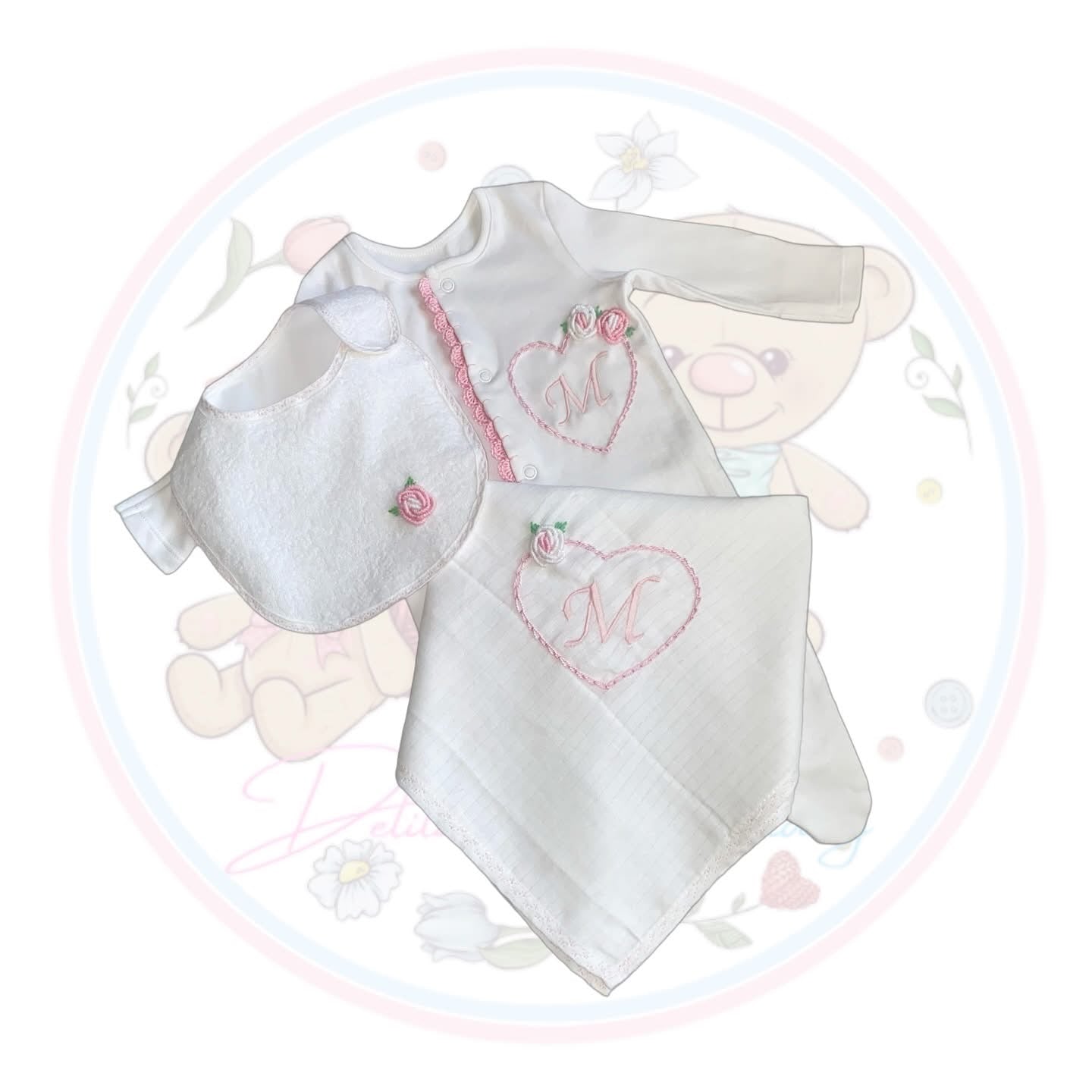 Pink Heart Personalised Set