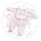 Baby Grow for Girls Safari Collection with Frilled Bib - Baby Pink