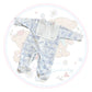 Baby Grow for Boys Safari Collection with Bib Front - Baby Blue