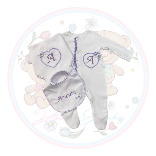 Lilac Heart Personalised Set