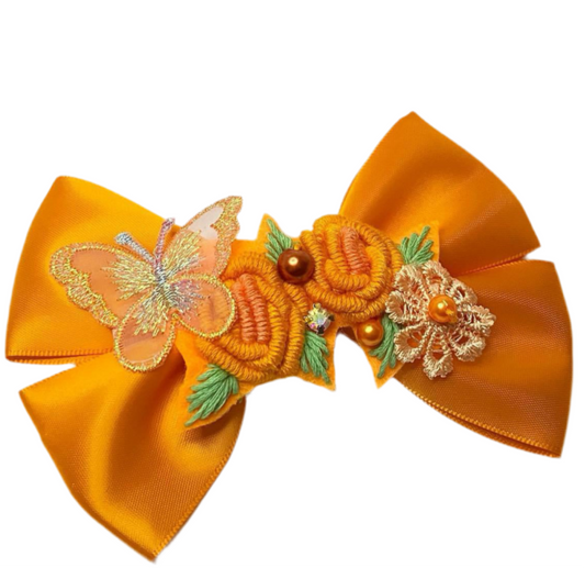 Orange butterfly bow