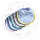 Crochet bib with matching dummy clip