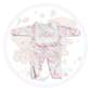 Baby Grow for Girls Safari Collection with Frilled Bib - Baby Pink