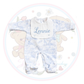 Baby Grow for Boys Safari Collection with Bib Front - Baby Blue
