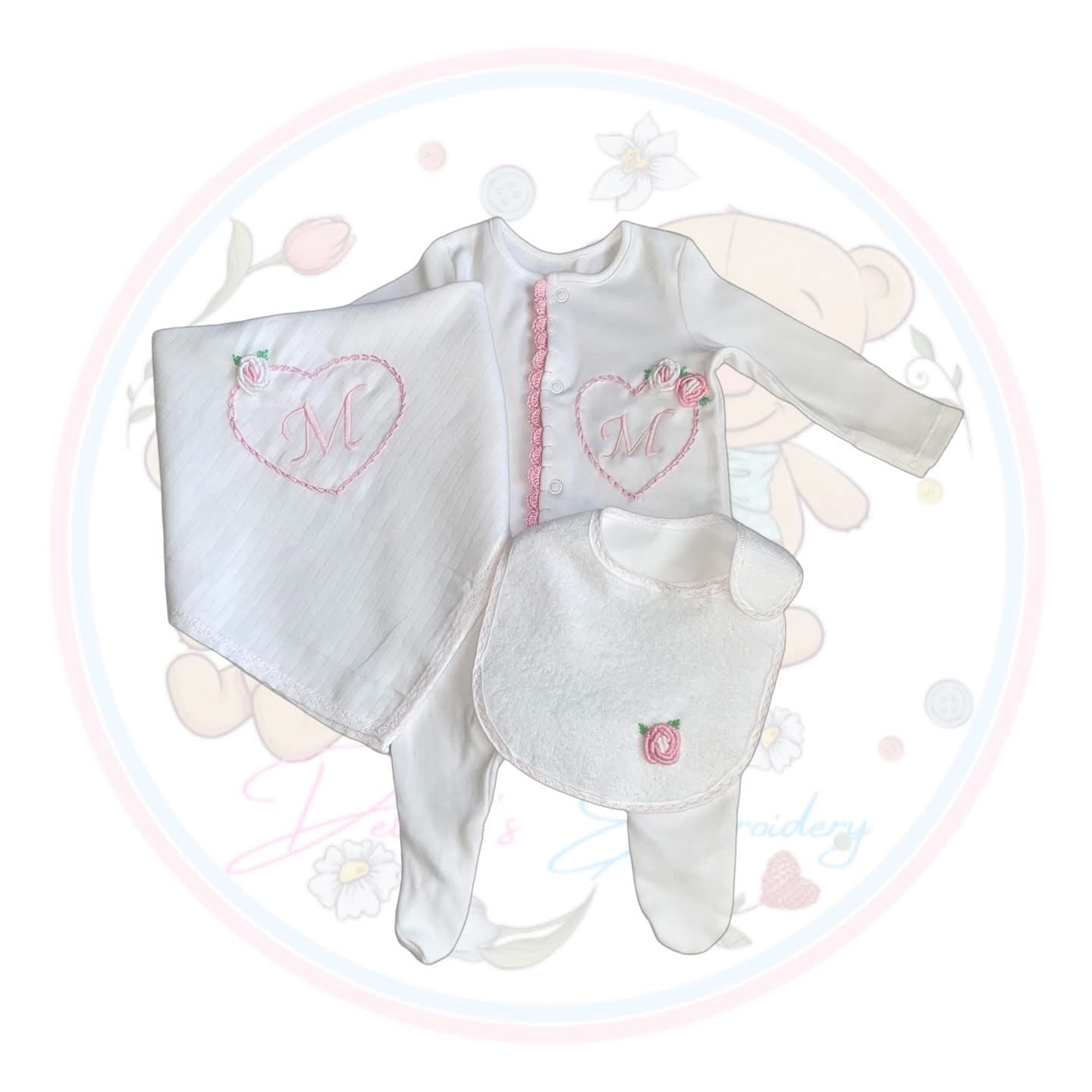 Pink Heart Personalised Set