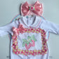 Pink Strawberry Velvet Babygrow Set